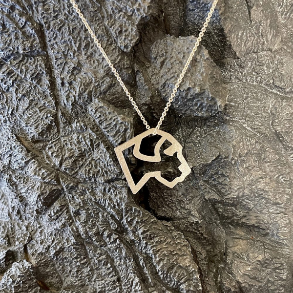 Silberanhänger Jagdhund mit Kette